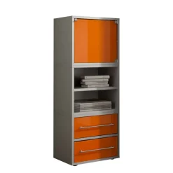 Wohnen 45x120 Hochkommode mit Glasfront Orange - Katalonia