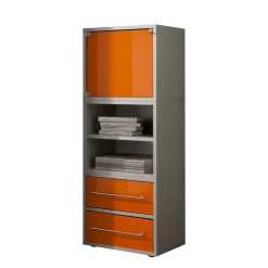 Wohnen 45x120 Hochkommode mit Glasfront Orange - Katalonia
