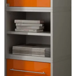 Wohnen 45x120 Hochkommode mit Glasfront Orange - Katalonia