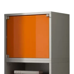 Wohnen 45x120 Hochkommode mit Glasfront Orange - Katalonia