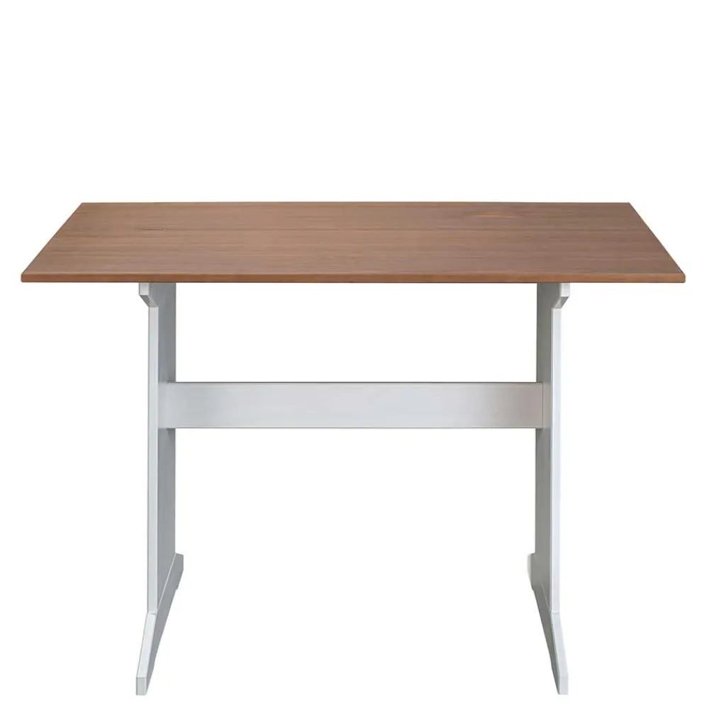 Wohnen 110x70 Küchentisch in Braun Kiefer & Weiß - Vatina