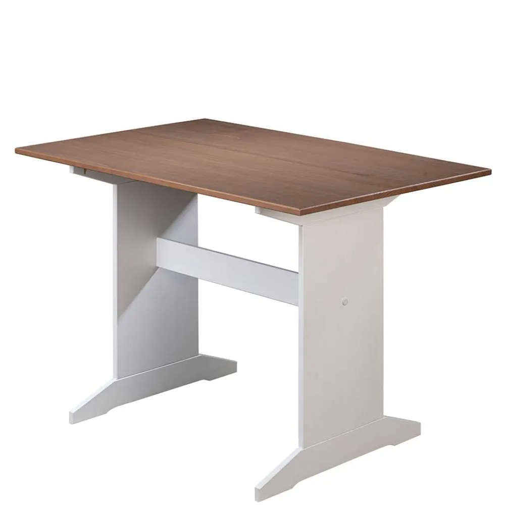 Wohnen 110x70 Küchentisch in Braun Kiefer & Weiß - Vatina