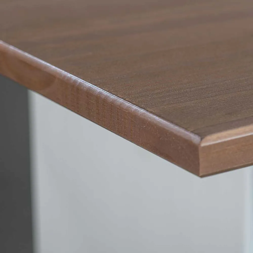 Wohnen 110x70 Küchentisch in Braun Kiefer & Weiß - Vatina