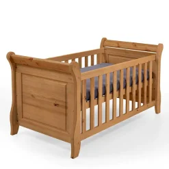 Kinder Wohnen 70x140 Kiefernholz Babybett gebeizt & geölt - Piatra