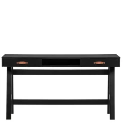 Wohnen Massivholzmöbel|Jugendzimmertische*140x62 Kiefernholz Schreibtisch in Schwarz - Ilvessino