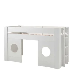 Wohnen Kinderbetten*90x200 Kinder Hütten Hochbett in Weiß - Lapel
