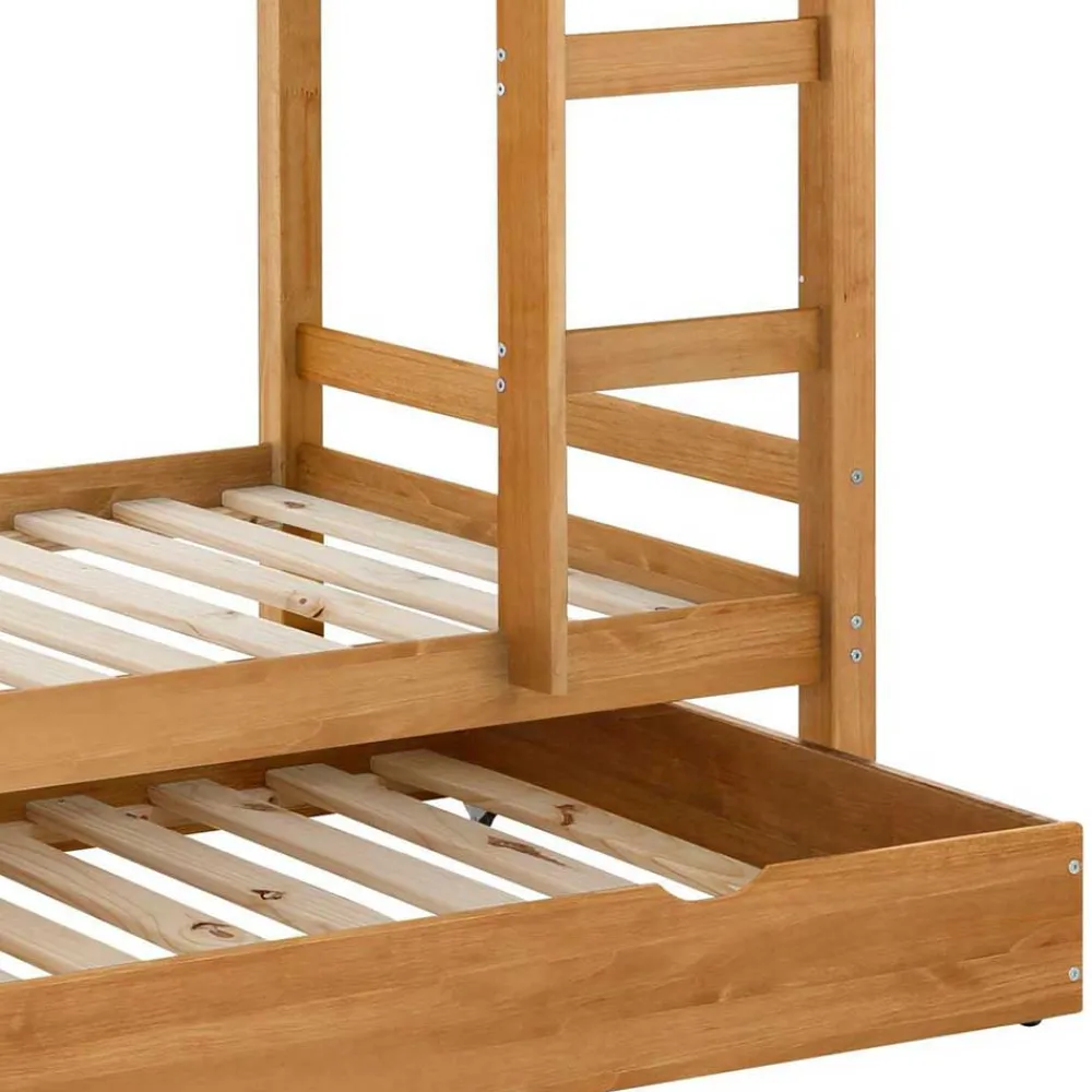 Kinder Wohnen 90x200 Kinder Stockbett in Kiefer Natur - Lowes