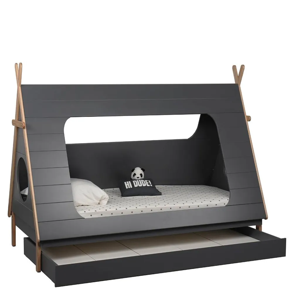 Wohnen Kinderbetten|Kindermöbel*90x200 Kinder Zeltbett in Grau - Casserra