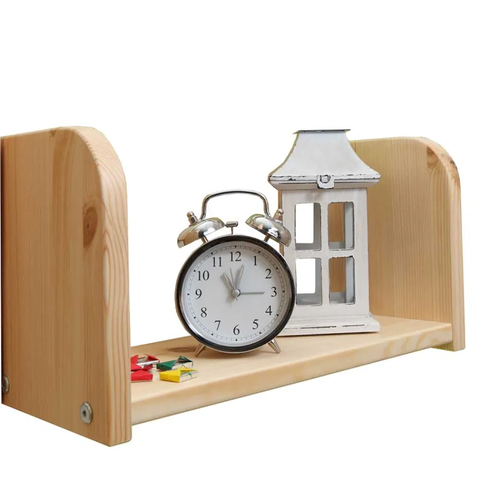 Wohnen Kinderbetten*90x200 Kinderhochbett in Natur & Lila & Beige - Genfra