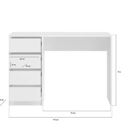 Wohnen Schminktische*110x48 Moderner Schminktisch mit vier Schubladen - Savocca