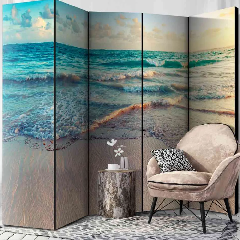 Wohnen 225x172 Paravent Strand & Wellen - Jaenda