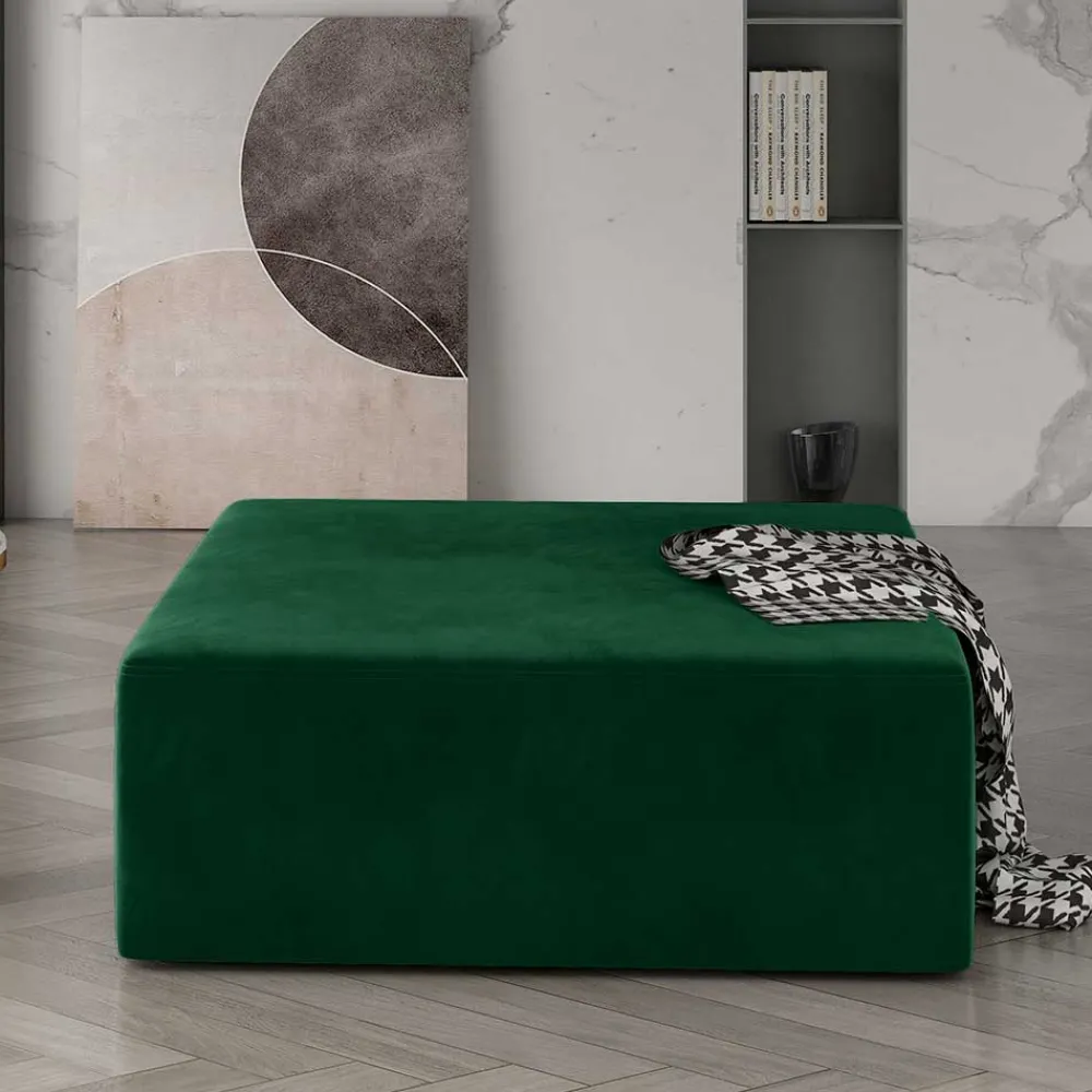 Wohnen Sessel & Hocker*83x83 Polsterhocker in Grün - Salvatoria