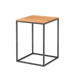 Wohnen Schwarze Möbel|Naturholzmöbel*40x40 Quadrat Beistelltisch in 2 Höhen - Yuri