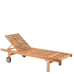 Wohnen Teakholz-Gartenmöbel|Gartenliegen*65x200 Rollliege mit verstellbarem Kopfteil - Klahuma