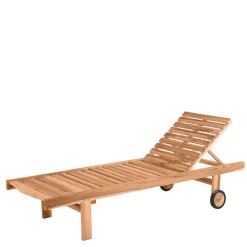 Wohnen Teakholz-Gartenmöbel|Gartenliegen*65x200 Rollliege mit verstellbarem Kopfteil - Klahuma