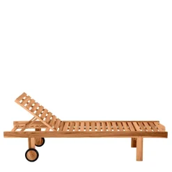 Wohnen Teakholz-Gartenmöbel|Gartenliegen*65x200 Rollliege mit verstellbarem Kopfteil - Klahuma
