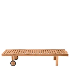 Wohnen Teakholz-Gartenmöbel|Gartenliegen*65x200 Rollliege mit verstellbarem Kopfteil - Klahuma