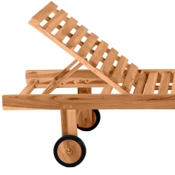 Wohnen Teakholz-Gartenmöbel|Gartenliegen*65x200 Rollliege mit verstellbarem Kopfteil - Klahuma