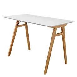 Wohnen Bürotische*120x60 Schreibtisch in Weiß & Natur - Cora