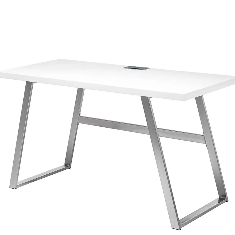 Wohnen Bürotische*140x60 Schreibtisch in Weiß lackiert - Abelka
