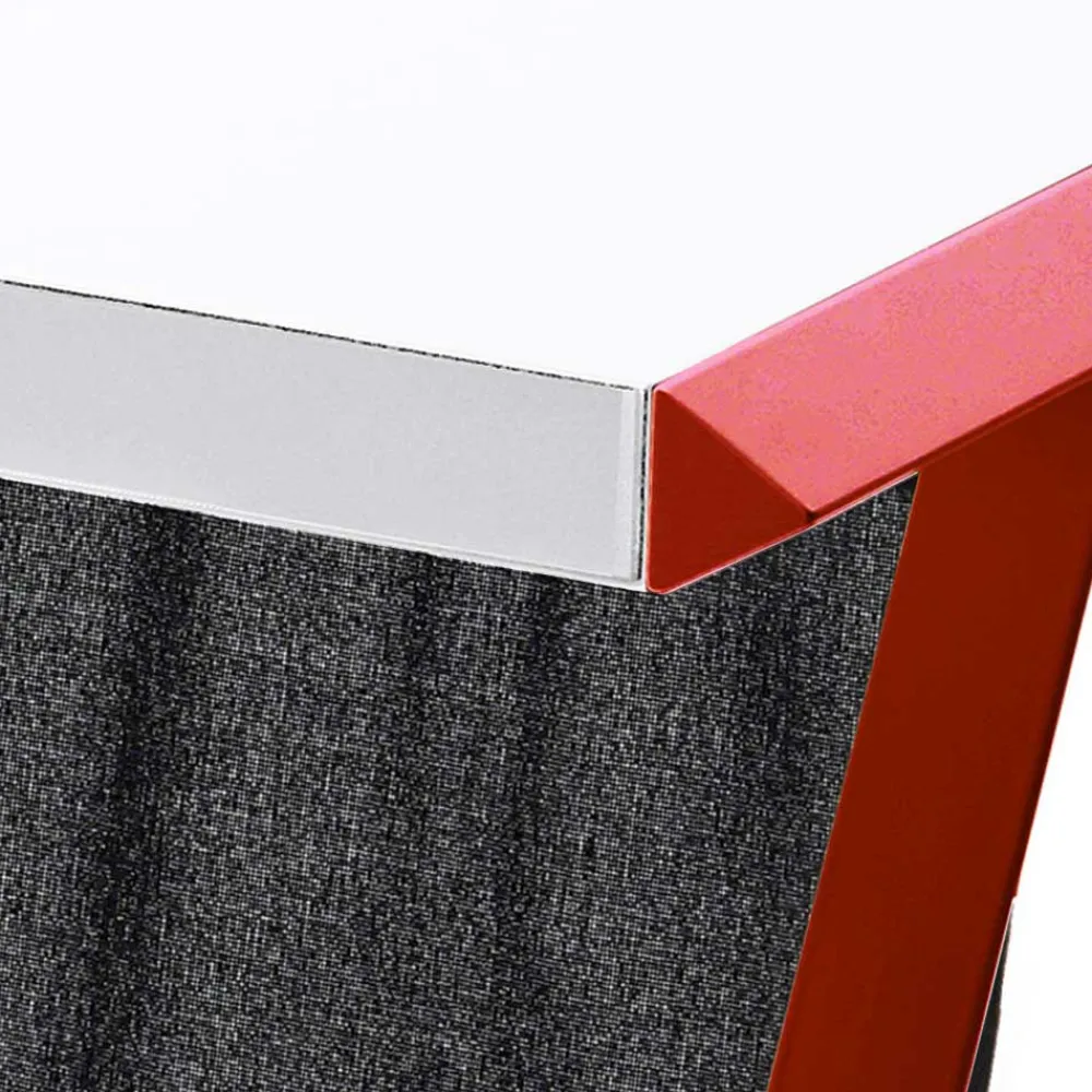 Wohnen 127x60 Schreibtisch in Weiß mit Rot - Kastawa