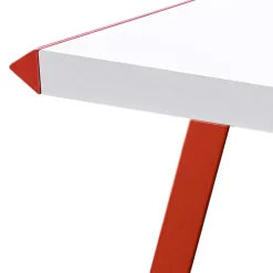 Wohnen 127x60 Schreibtisch in Weiß mit Rot - Kastawa