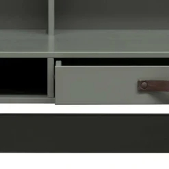 Wohnen 122x58 Schreibtisch mit Aufsatz in Graugrün - Daraon