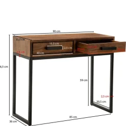 Wohnen Schminktische*90x36 Schreibtisch Schminktisch mit Schubladen - Vioriga