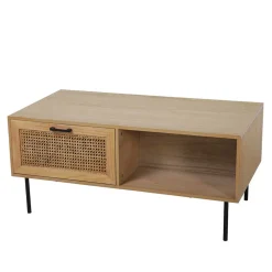 Wohnen Rattanmöbel*110x59 Skandi Couchtisch mit Wiener Geflecht - Esholda