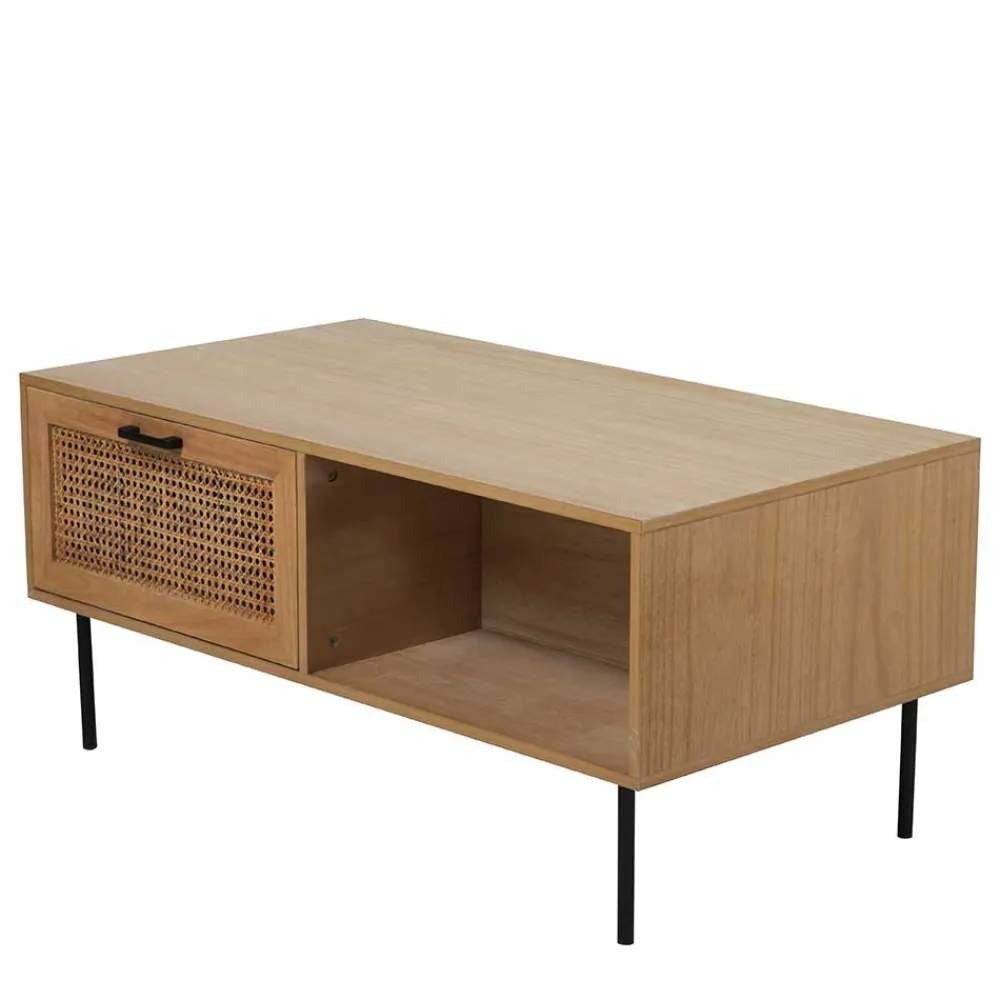 Wohnen Rattanmöbel*110x59 Skandi Couchtisch mit Wiener Geflecht - Esholda