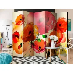 Wohnen Paravents*225x172 Spanische Wand Mohnblumen - Eture