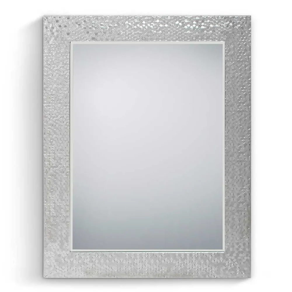 Wohnen Spiegel|Flurspiegel*55x70 Spiegel mit breitem Rahmen in Silber - Tunapuna