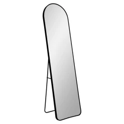 Wohnen Spiegel|Flurspiegel*40x150 Standspiegel halbrund in Schwarz - Ennyano