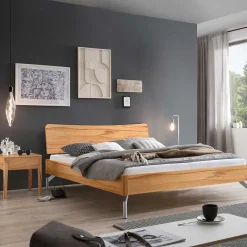 Wohnen 140x200 Wildbuche Bett mit Metallfüßen - Ethina