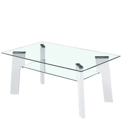 Wohnen 110x60 Wohnzimmer Glastisch mit Ablage - Masuca