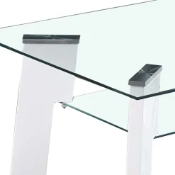 Wohnen 110x60 Wohnzimmer Glastisch mit Ablage - Masuca