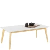 Wohnen 120x60 Wohnzimmer Tisch in Weiß & Kiefer - Tropezian