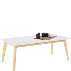 Wohnen 120x60 Wohnzimmer Tisch in Weiß & Kiefer - Tropezian
