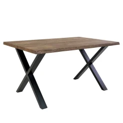 Wohnen 140x95 X-Fuß Esstisch & 4 Stühle - Turino (fünfteilig)