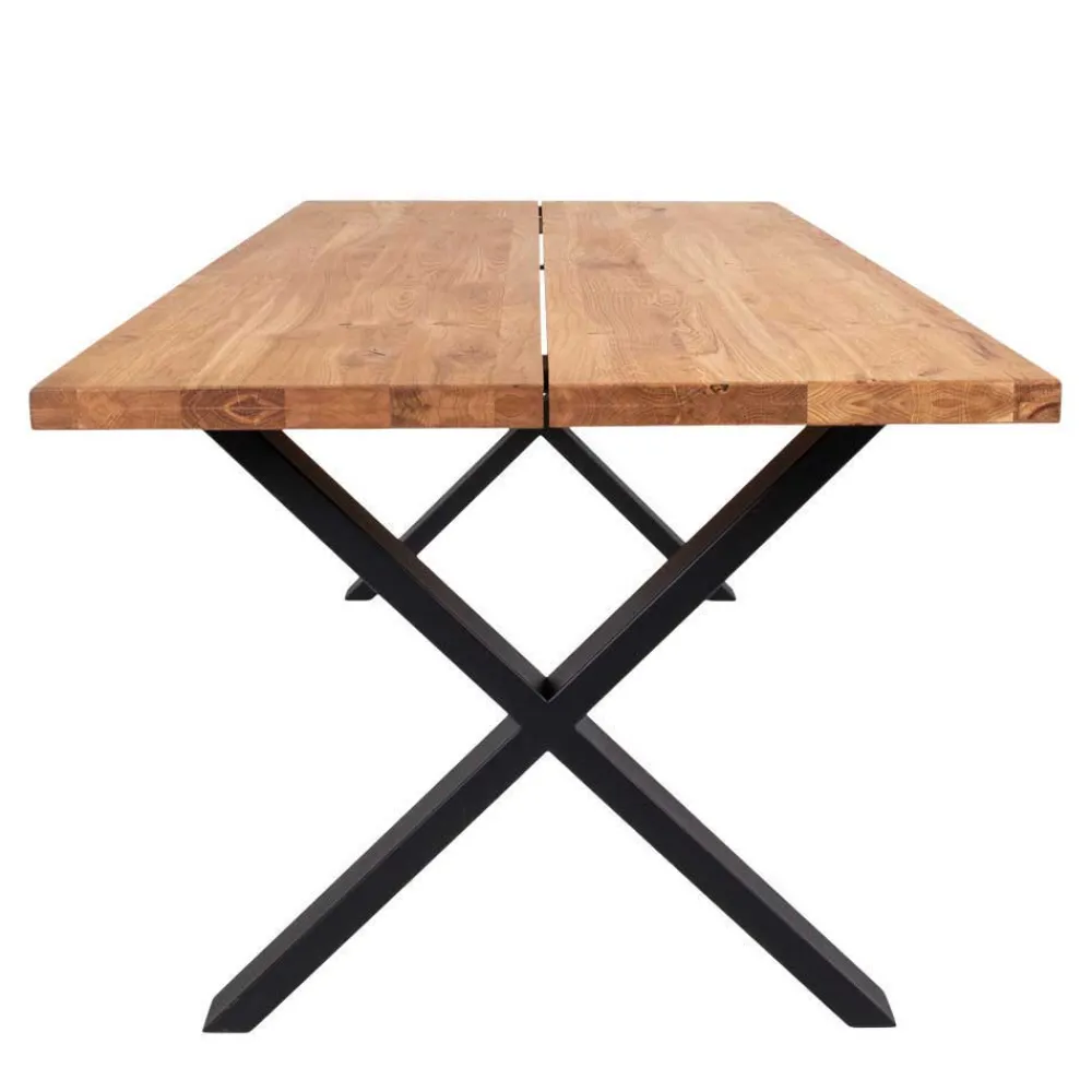 Wohnen Jugend-Sitzgruppen|Sitzgruppe*X-Bein Esstisch mit Armlehnenstühlen - Visita (siebenteilig)