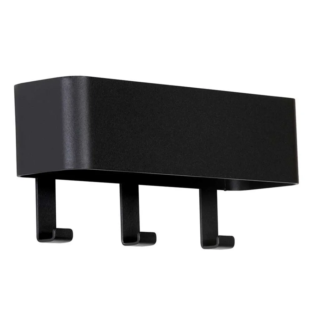 Wohnen Bürogarderoben*27x12cm Hakenleiste aus schwarzem Stahl - Halgato