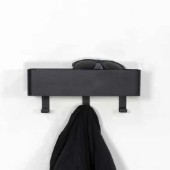 Wohnen Bürogarderoben*27x12cm Hakenleiste aus schwarzem Stahl - Halgato