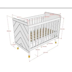 Wohnen 60x120cm Kinderbett mit Gitterseiten - Zimventa
