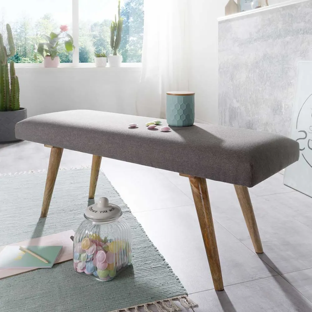 Wohnen 117x38cm Polsterbank im Mid Century Stil - Africo