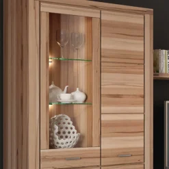 Wohnen Vitrinen|Wohnzimmer-Vitrinen*108x200cm Wohnzimmerschrank aus Kernbuche - Uhelia