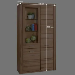 Wohnen Vitrinen|Wohnzimmer-Vitrinen*108x200cm Wohnzimmerschrank aus Kernbuche - Uhelia