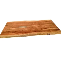 Wohnen Naturholzmöbel|Tische*X-Fuß Designtisch mit Holz Platte mit Naturkante - Liyadiro