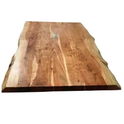 Wohnen Naturholzmöbel|Tische*X-Fuß Designtisch mit Holz Platte mit Naturkante - Liyadiro