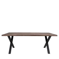 Wohnen X-Fuß Esstisch & Geflechtstühle - Panales (siebenteilig)