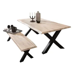 Wohnen Küchen-Essgruppen|Essgruppen*X-Fuß Esstisch & Sitzbank - Tilveta (zweiteilig)